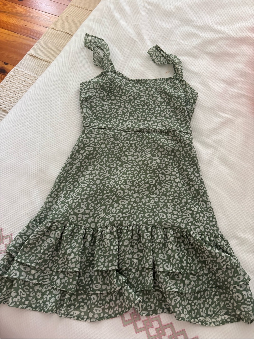 Altar'd State Green Leopard Print Mini Dress